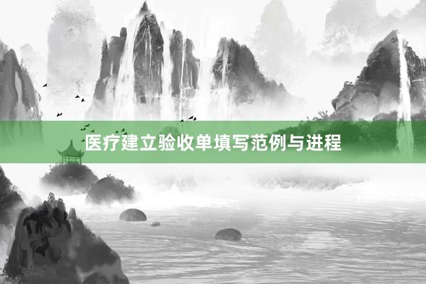 医疗建立验收单填写范例与进程
